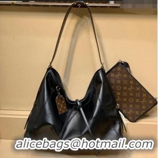 New Style Louis Vuitton CarryAll Dark MM bag in Black Lambskin M25143 Pre-Order Now 2024