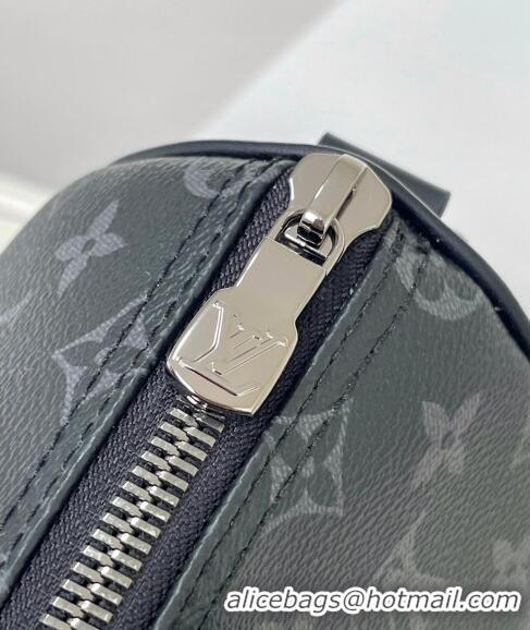 Promotional Louis Vuitton Men's Keepall Bandoulière 25 Bag in Monogram Taurillon Leather M20900 Black 2024