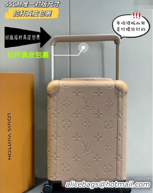 Best Price Louis Vuitton Horizon 55 Luggage Travel Bag Monogram Leather 0314 Beige 2024