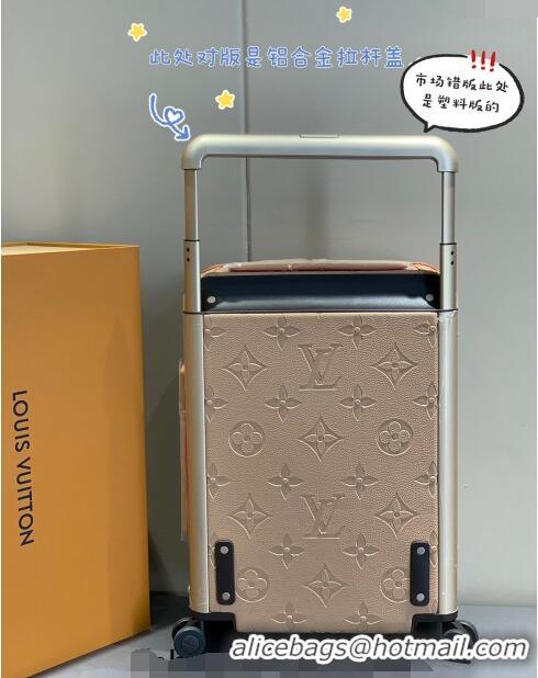 Best Price Louis Vuitton Horizon 55 Luggage Travel Bag Monogram Leather 0314 Beige 2024