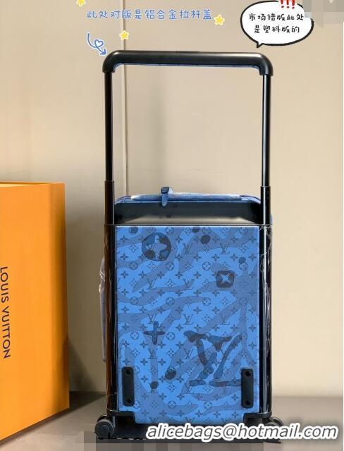 Top Quality Louis Vuitton Horizon 55 Luggage Travel Bag in Monogram Aquagarden Canvas with Waterdrop 4034 Abyss Blue 202