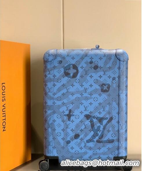 Top Quality Louis Vuitton Horizon 55 Luggage Travel Bag in Monogram Aquagarden Canvas with Waterdrop 4034 Abyss Blue 202