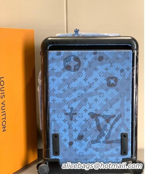 Top Quality Louis Vuitton Horizon 55 Luggage Travel Bag in Monogram Aquagarden Canvas with Waterdrop 4034 Abyss Blue 202