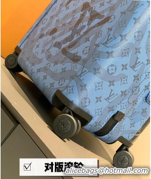 Top Quality Louis Vuitton Horizon 55 Luggage Travel Bag in Monogram Aquagarden Canvas with Waterdrop 4034 Abyss Blue 202