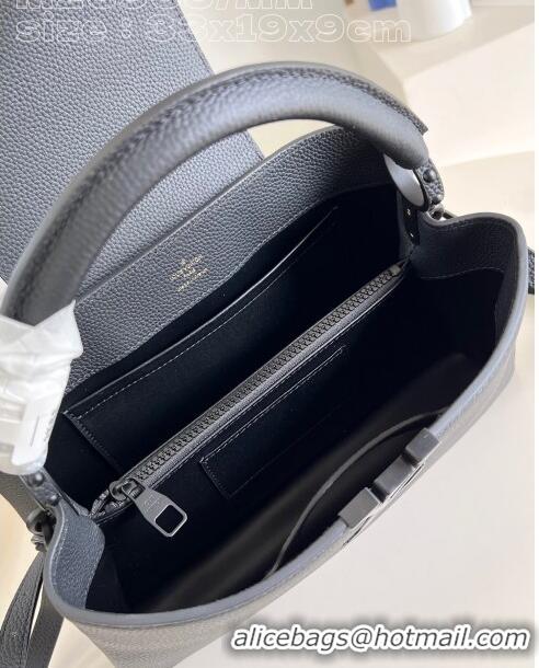 Top Quality Louis Vuitton Capucines East-West Medium Bag in Matte Calfskin M23955 All Black 2024