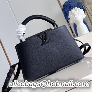 Promotional Louis Vuitton Capucines East-West Small Bag in Matte Calfskin M23955 All Black 2024