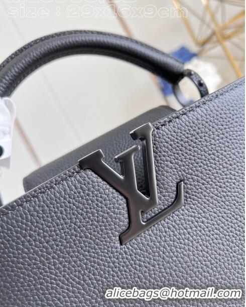 Promotional Louis Vuitton Capucines East-West Small Bag in Matte Calfskin M23955 All Black 2024