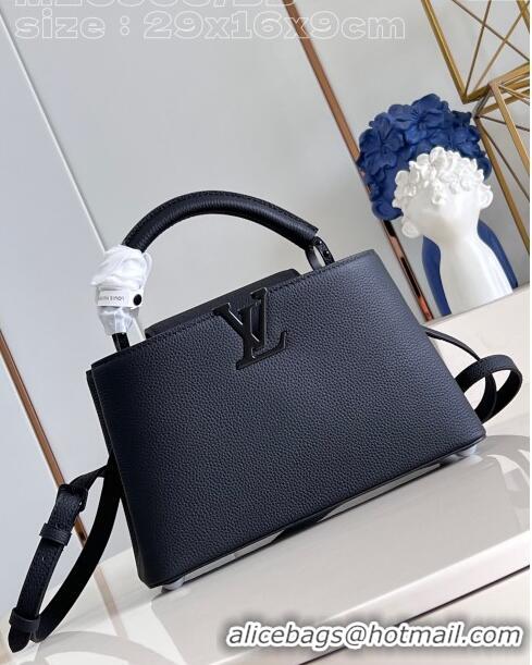 Promotional Louis Vuitton Capucines East-West Small Bag in Matte Calfskin M23955 All Black 2024