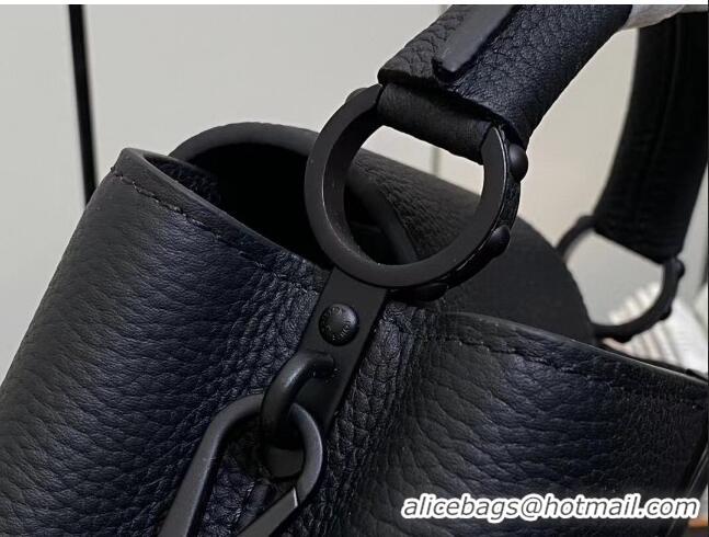 Good Quality Louis Vuitton Capucines East-West Mini Bag in Matte Calfskin M23955 All Black 2024