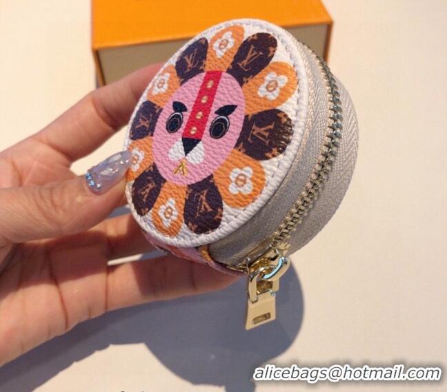 Trendy Design Louis Vuitton Round Coin Purse Wallet with Lion Print LV0402 2024