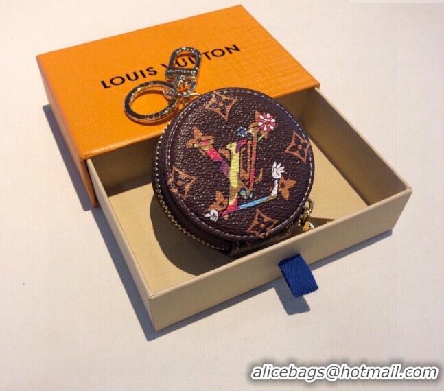 Top Design Louis Vuitton Round Coin Purse Wallet with Colored LV LV0402 2024