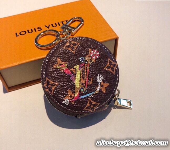 Top Design Louis Vuitton Round Coin Purse Wallet with Colored LV LV0402 2024