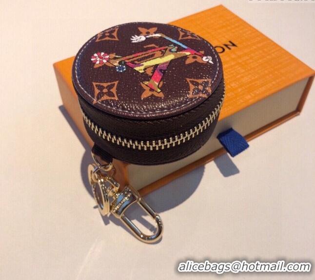 Top Design Louis Vuitton Round Coin Purse Wallet with Colored LV LV0402 2024