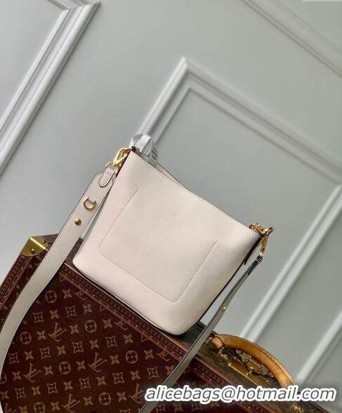 Famous Brand Louis Vuitton Lock and Walk Bucket Bag in Grained Leather M24638 White 2024