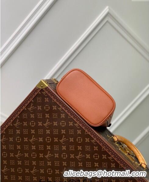 Pretty Style Louis Vuitton Lock and Walk Bucket Bag in Grained Leather M24165 Brown 2024