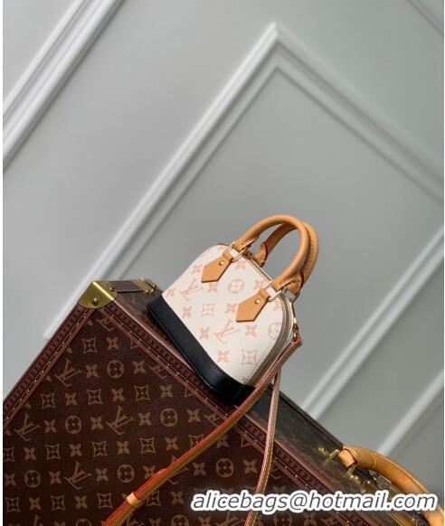 Top Grade Louis Vuitton Nano Alma Bag in Monogram Dune Canvas M46895 Cream White 2024