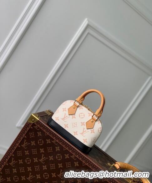 Top Grade Louis Vuitton Nano Alma Bag in Monogram Dune Canvas M46895 Cream White 2024