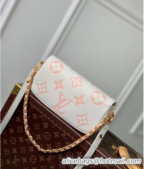 Promotional Louis Vuitton Wallet on Chain Ivy in Monogram Leather M83026 White/Peachy Pink 2024