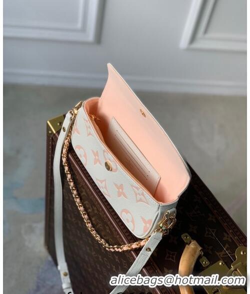 Promotional Louis Vuitton Wallet on Chain Ivy in Monogram Leather M83026 White/Peachy Pink 2024