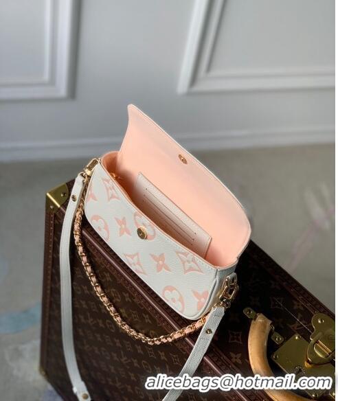 Promotional Louis Vuitton Wallet on Chain Ivy in Monogram Leather M83026 White/Peachy Pink 2024