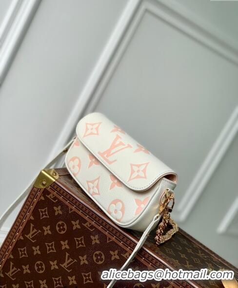 Promotional Louis Vuitton Wallet on Chain Ivy in Monogram Leather M83026 White/Peachy Pink 2024