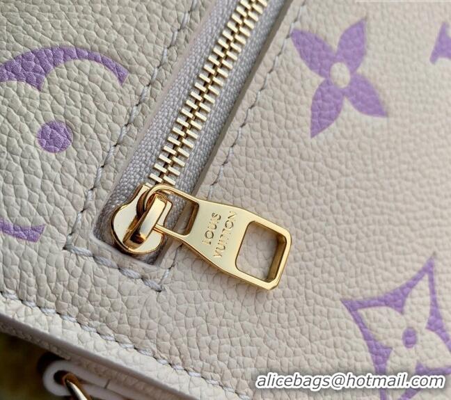 Famous Brand Louis Vuitton Pochette Métis East West Bag in Monogram Empreinte Leather M45696 Light Beige/Purple 2023