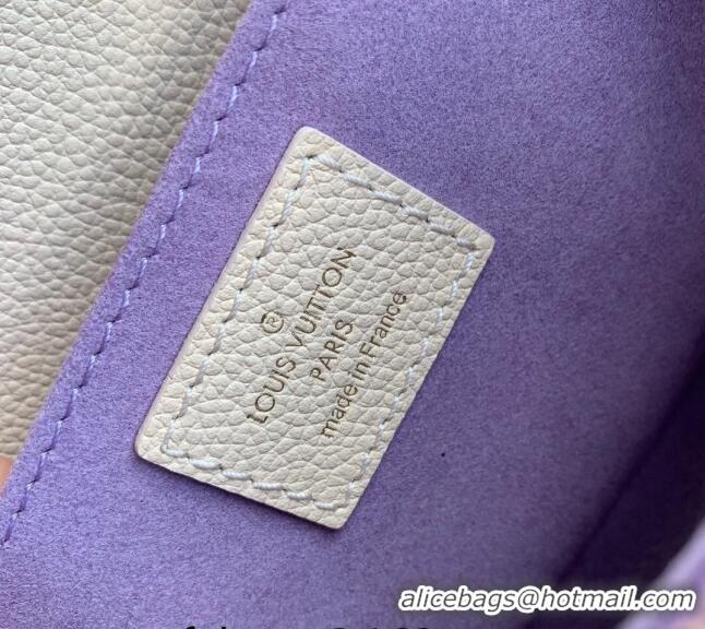 Famous Brand Louis Vuitton Pochette Métis East West Bag in Monogram Empreinte Leather M45696 Light Beige/Purple 2023