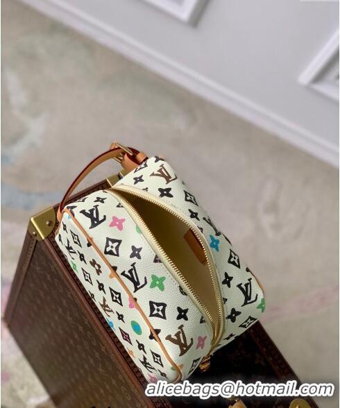 Top Quality Louis Vuitton Locker Dopp Kit Bag in Monogram Craggy Canvas M47069 Vanilla White 2024