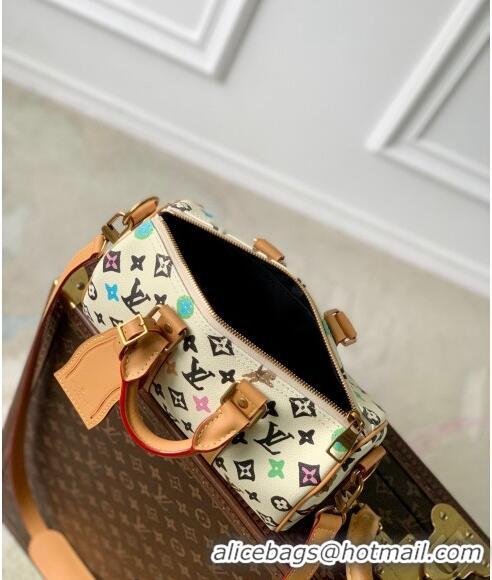 Top Grade Louis Vuitton Keepall Bandoulière 25 Bag in Monogram Craggy Canvas M24849 Vanilla White