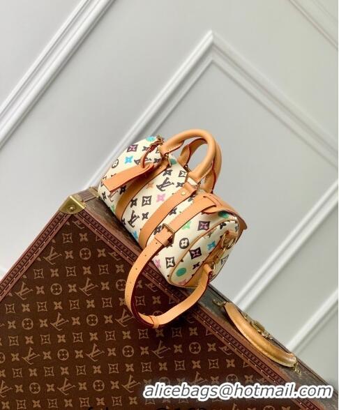 Top Grade Louis Vuitton Keepall Bandoulière 25 Bag in Monogram Craggy Canvas M24849 Vanilla White