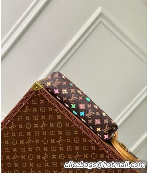 Famous Brand Louis Vuitton Pochette Voyage Souple Pouch in Monogram Craggy Canvas M83568 Chocolate Brown 2024