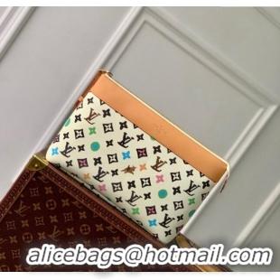 Luxurious Louis Vuitton Pochette Voyage Souple Pouch in Monogram Craggy Canvas M83568 Vanilla White 2024