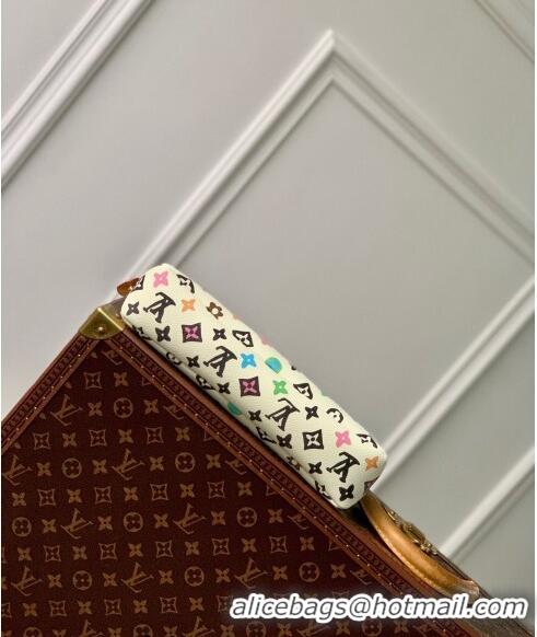 Luxurious Louis Vuitton Pochette Voyage Souple Pouch in Monogram Craggy Canvas M83568 Vanilla White 2024