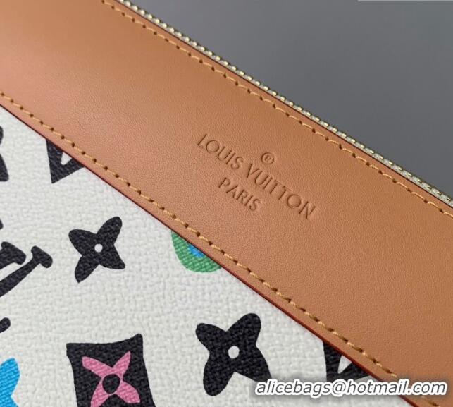 Luxurious Louis Vuitton Pochette Voyage Souple Pouch in Monogram Craggy Canvas M83568 Vanilla White 2024