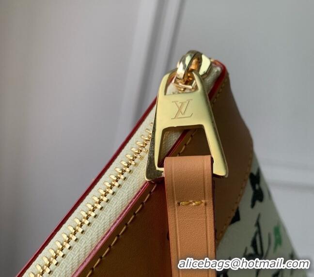 Luxurious Louis Vuitton Pochette Voyage Souple Pouch in Monogram Craggy Canvas M83568 Vanilla White 2024