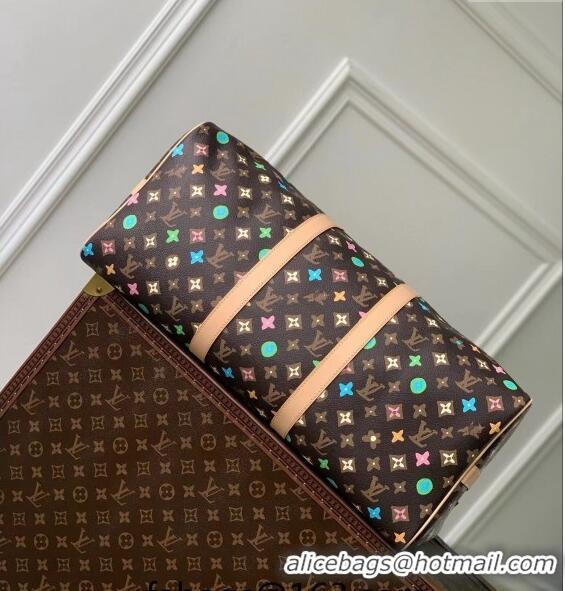 Top Grade Louis Vuitton Keepall Bandoulière 50 Travel Bag in Monogram Craggy Canvas M24901 Chocolate Brown 2024