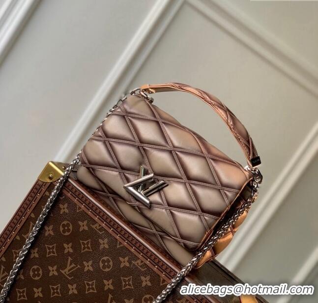 Pretty Style Louis Vuitton GO-14 MM Shoulder Bag in Quilted Lambskin M23045 Khaki 2024