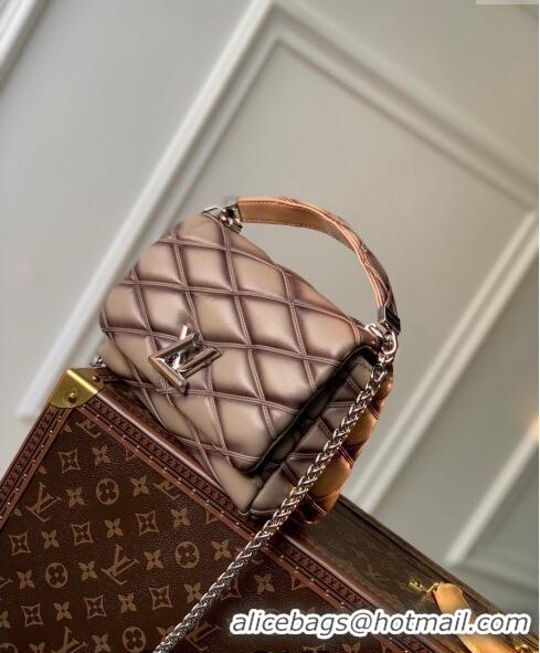 Pretty Style Louis Vuitton GO-14 MM Shoulder Bag in Quilted Lambskin M23045 Khaki 2024