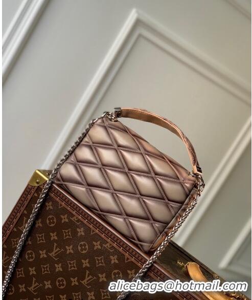 Pretty Style Louis Vuitton GO-14 MM Shoulder Bag in Quilted Lambskin M23045 Khaki 2024