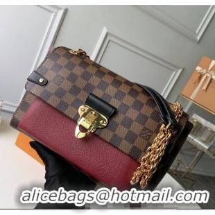 Top Quality Louis Vuitton Vavin PM Bag in Damier Ebene Canvas N40113 Burgundy 2024