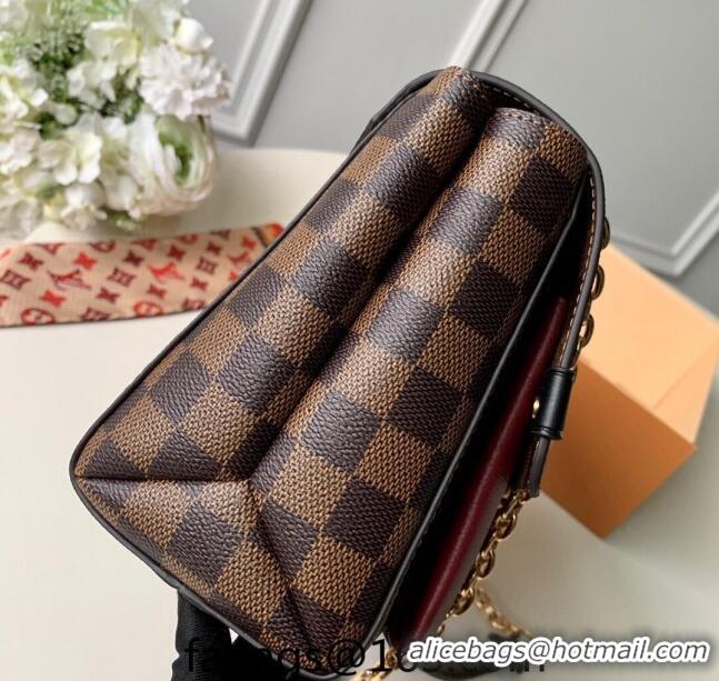 Top Quality Louis Vuitton Vavin PM Bag in Damier Ebene Canvas N40113 Burgundy 2024