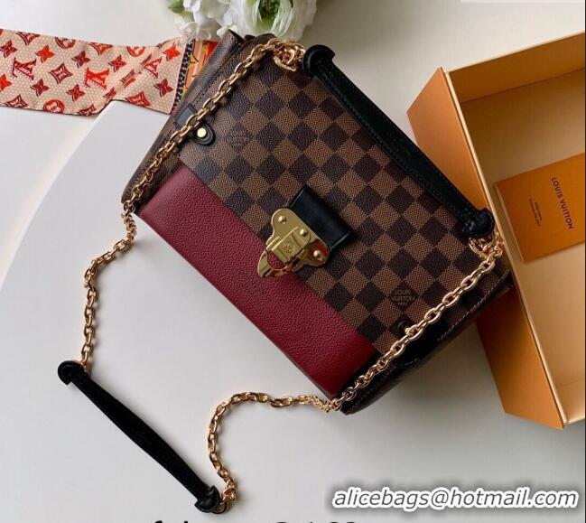 Top Quality Louis Vuitton Vavin PM Bag in Damier Ebene Canvas N40113 Burgundy 2024