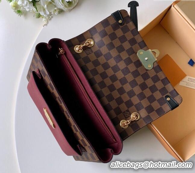 Top Quality Louis Vuitton Vavin PM Bag in Damier Ebene Canvas N40113 Burgundy 2024