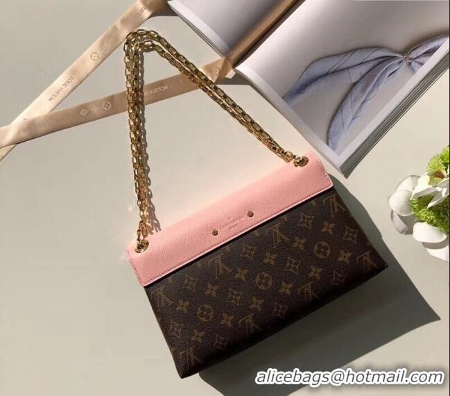 Famous Brand Louis Vuitton Pallas Chain Shoulder Bag M41200 Light Pink 2024