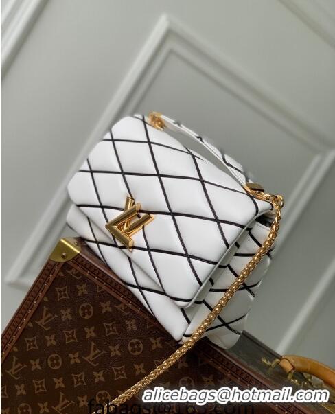 Top Quality Louis Vuitton GO-14 GM Shoulder Bag in Quilted Lambskin M23689 White 2024