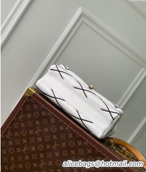 Top Quality Louis Vuitton GO-14 GM Shoulder Bag in Quilted Lambskin M23689 White 2024