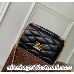 Top Grade Louis Vuitton GO-14 GM Shoulder Bag in Quilted Lambskin M23689 Black 2024