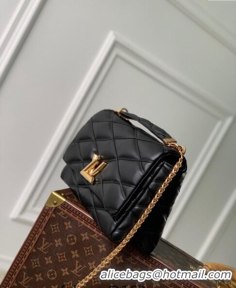 Top Grade Louis Vuitton GO-14 GM Shoulder Bag in Quilted Lambskin M23689 Black 2024