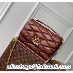 Best Price Louis Vuitton GO-14 GM Shoulder Bag in Quilted Lambskin M23689 Brown 2024