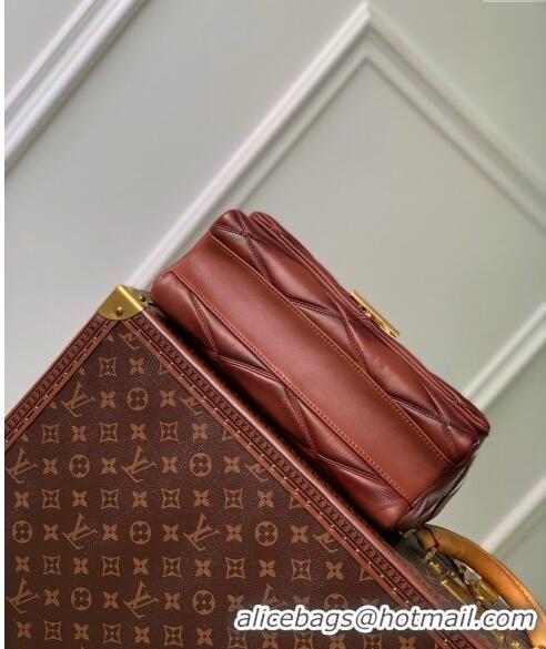 Best Price Louis Vuitton GO-14 GM Shoulder Bag in Quilted Lambskin M23689 Brown 2024